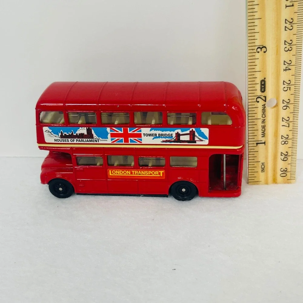 Vintage Red London Double Decker Bus Diecast London Transport Route 12 Souvenir